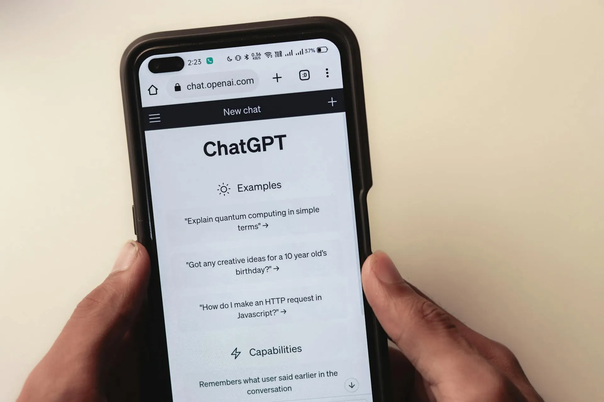 AI chatbot interface on smartphone representing intelligent business automation