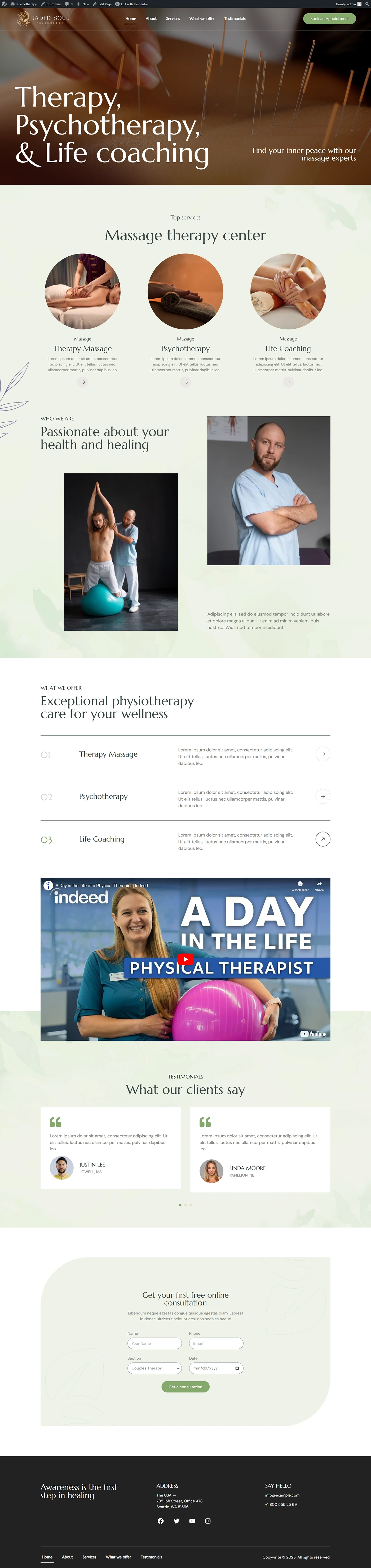 Therapy & Wellness Center website