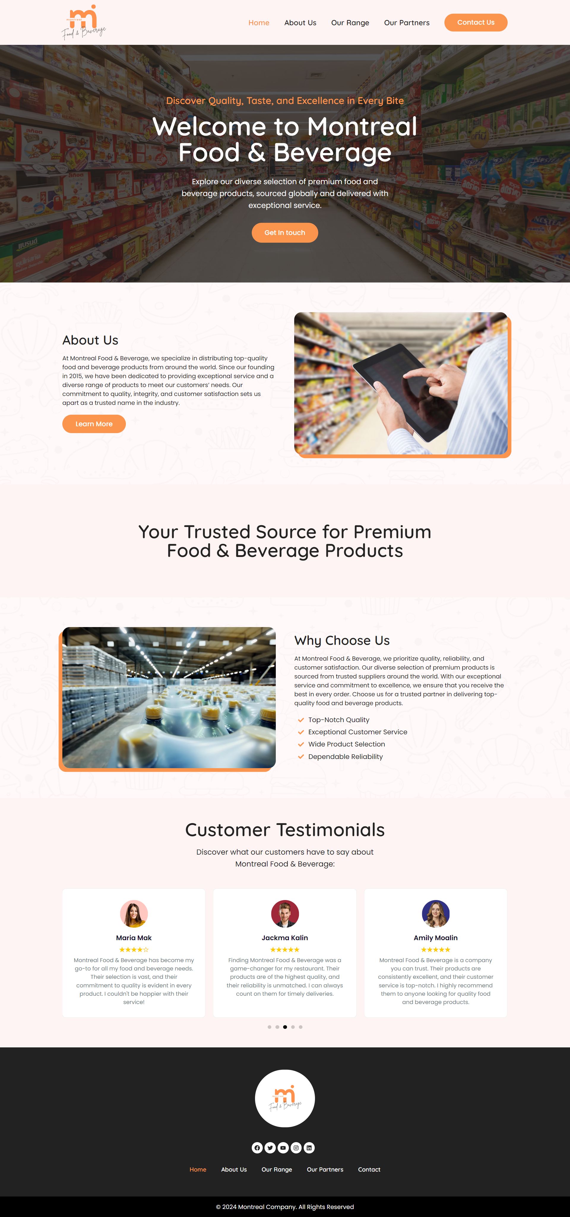 Montreal Food & Beverage website